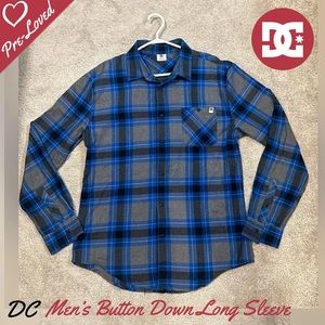 DC Men’s Button Down Long Sleeve Shirt Top